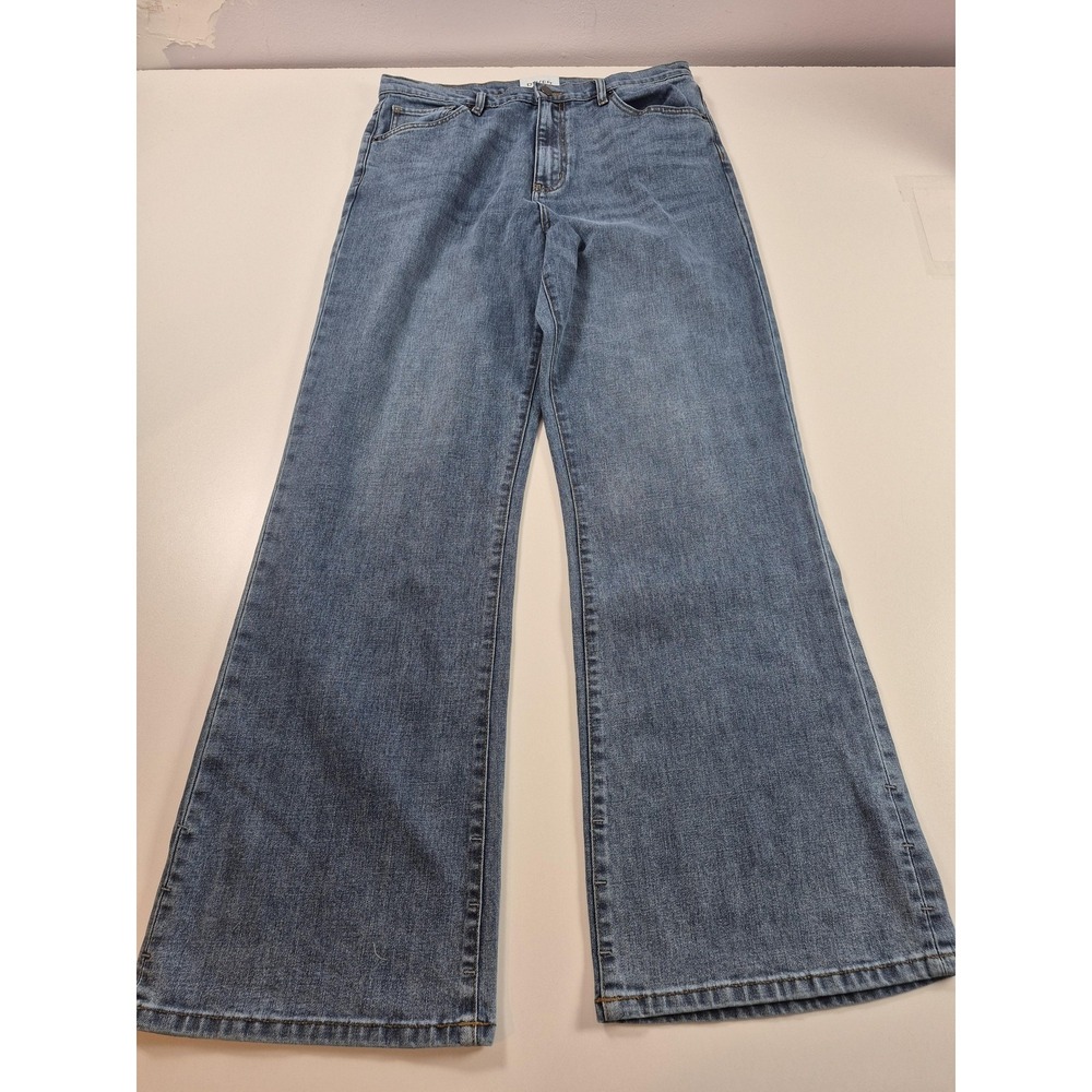 DU/ER Jeans Womens 33x33 Blue Wide Leg WFMS5321 Stretch Hippie Preppy Boho